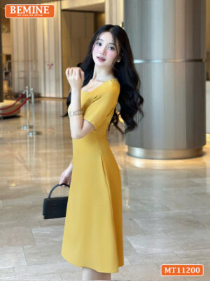 Đầm thiết kế BEMINE cổ vuông dáng chữ A MT11200