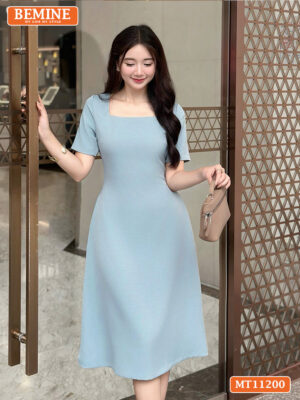 Đầm thiết kế BEMINE cổ vuông dáng chữ A MT11200