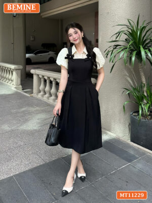 Đầm thiết kế BEMINE cổ phối ren giả yếm MT11229 hình ảnh