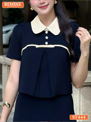 Set BEMINE Áo Cổ Đức Chân Váy Chữ A ST444