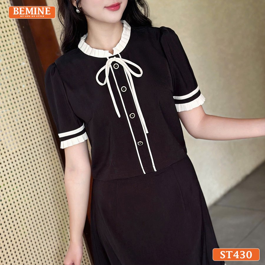 Set thiết kế BEMINE áo kết cúc chân váy ngắn ST430