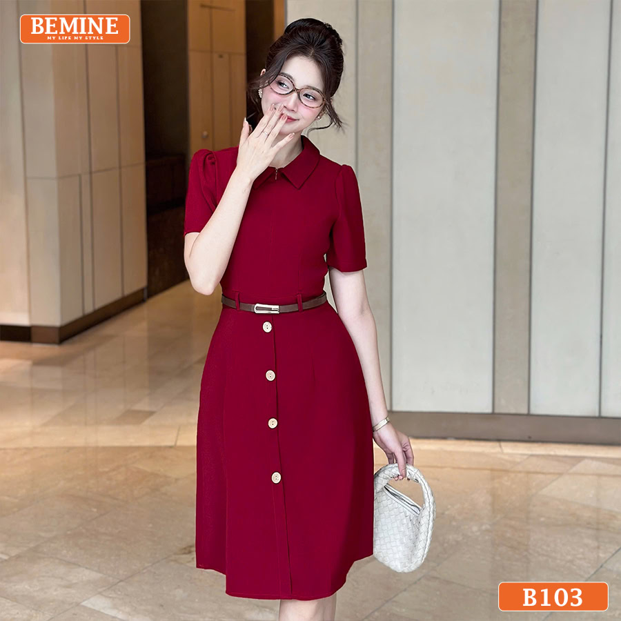 Đầm cổ đức B103 mẫu váy công sở sang trọng