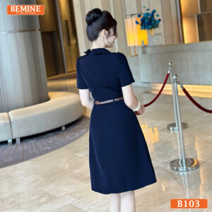 Đầm BEMINE B103, cổ đức, khóa kéo trước, chất liệu vải cao cấp, tôn dáng người mặc