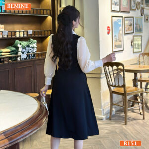 Đầm thiết kế BEMINE cổ sơ mi B151 hồng phấn dịu dàng tỏa sáng liên hoan cuối năm