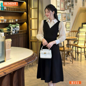 Đầm công sở BEMINE B151 dáng chữ A xinh xắn diện liên hoan cuối năm