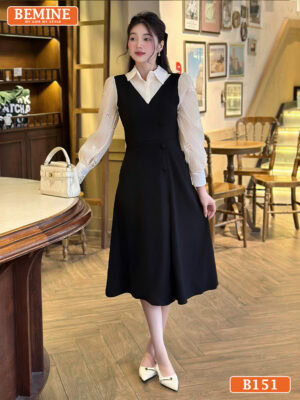 Đầm công sở BEMINE B151 dáng suông thanh lịch dự liên hoan công ty cực xinh