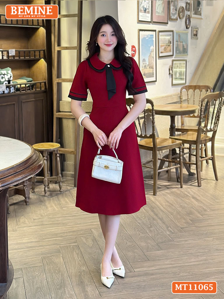 Chia Sẻ Top 5+ Mẫu Đầm Body Công Sở Đẹp, Chuyên Nghiệp Đầm thiết kế BEMINE cổ kiểu phối cavat MT11065