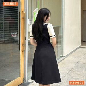 Đầm thiết kế BEMINE cổ sen giả yếm MT10805