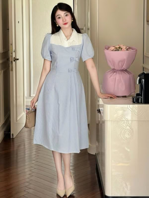 Đầm Cổ Sơ Mi hình ảnh