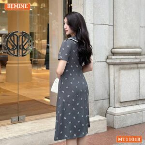 Đầm thiết kế BEMINE cổ thủy thủ váy in hoa MT11018