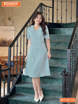 Đầm thiết kế BEMINE cổ tim đính cúc MT10154