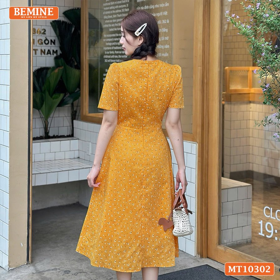 Đầm thiết kế BEMINE cổ tim đính nơ MT10302