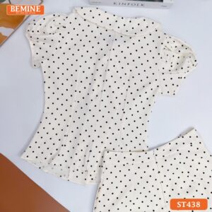 Set thiết kế BEMINE cổ sen chân váy dáng dài ST438
