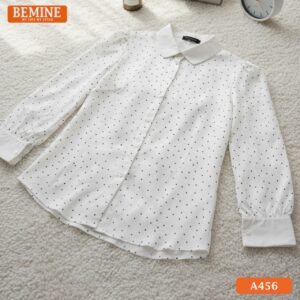 Áo sơ mi chấm bi BEMINE A456 dáng suông rộng thoải mái mix đồ cực xinh