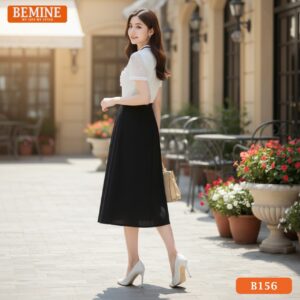 Dưới đây là 7 ALT text chuẩn SEO, tự nhiên và hấp dẫn cho sản phẩm Đầm BEMINE Cổ Tròn Viền Bèo A B156: Đầm BEMINE cổ tròn viền bèo dáng A B156 trắng tinh khôi ngọt ngào nữ tính