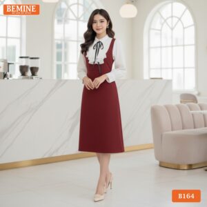 Mẫu đầm công sở BEMINE B164 dáng chữ A tôn dáng.