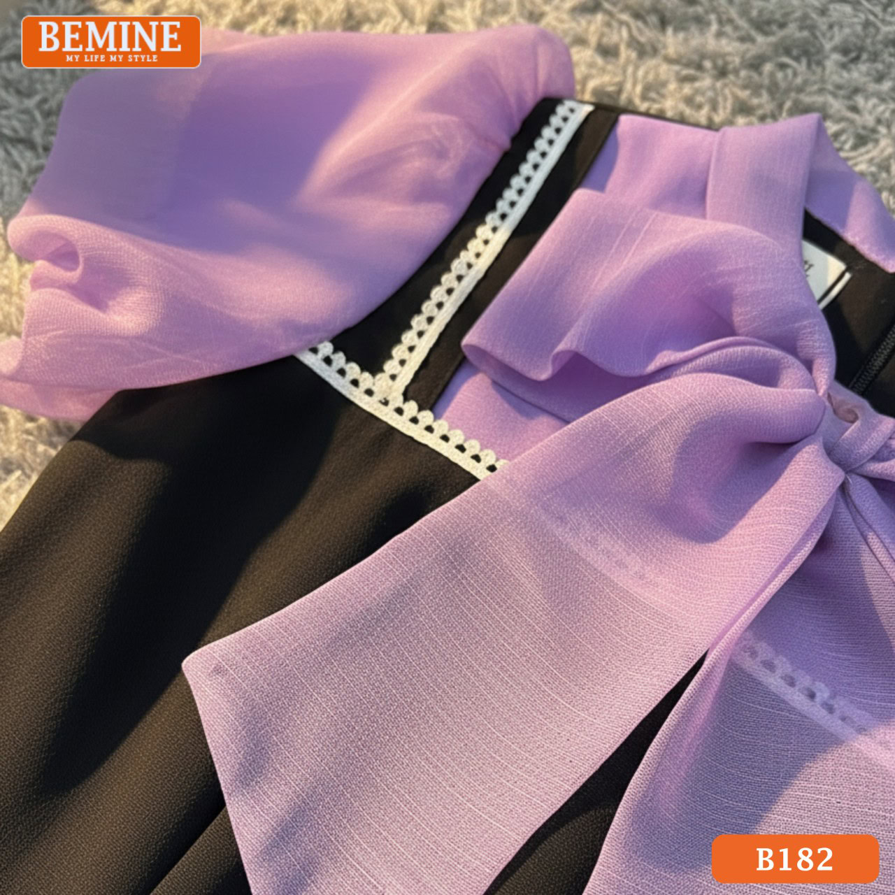 Ảnh chụp toàn thân đầm BEMINE B182, thiết kế mang lại sự tự tin và chỉn chu trong mọi cuộc họp.