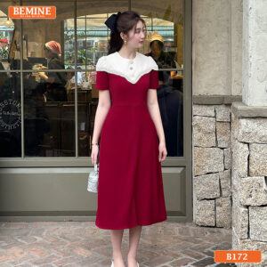 Mẫu đầm công sở BEMINE B172 dáng chữ A thanh lịch.