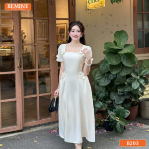 Đầm thiết kế BEMINE B203 màu sắc trang nhã, chất liệu vải cao cấp đứng form phù hợp đi làm.