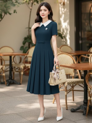 Đầm cổ sen hình ảnh