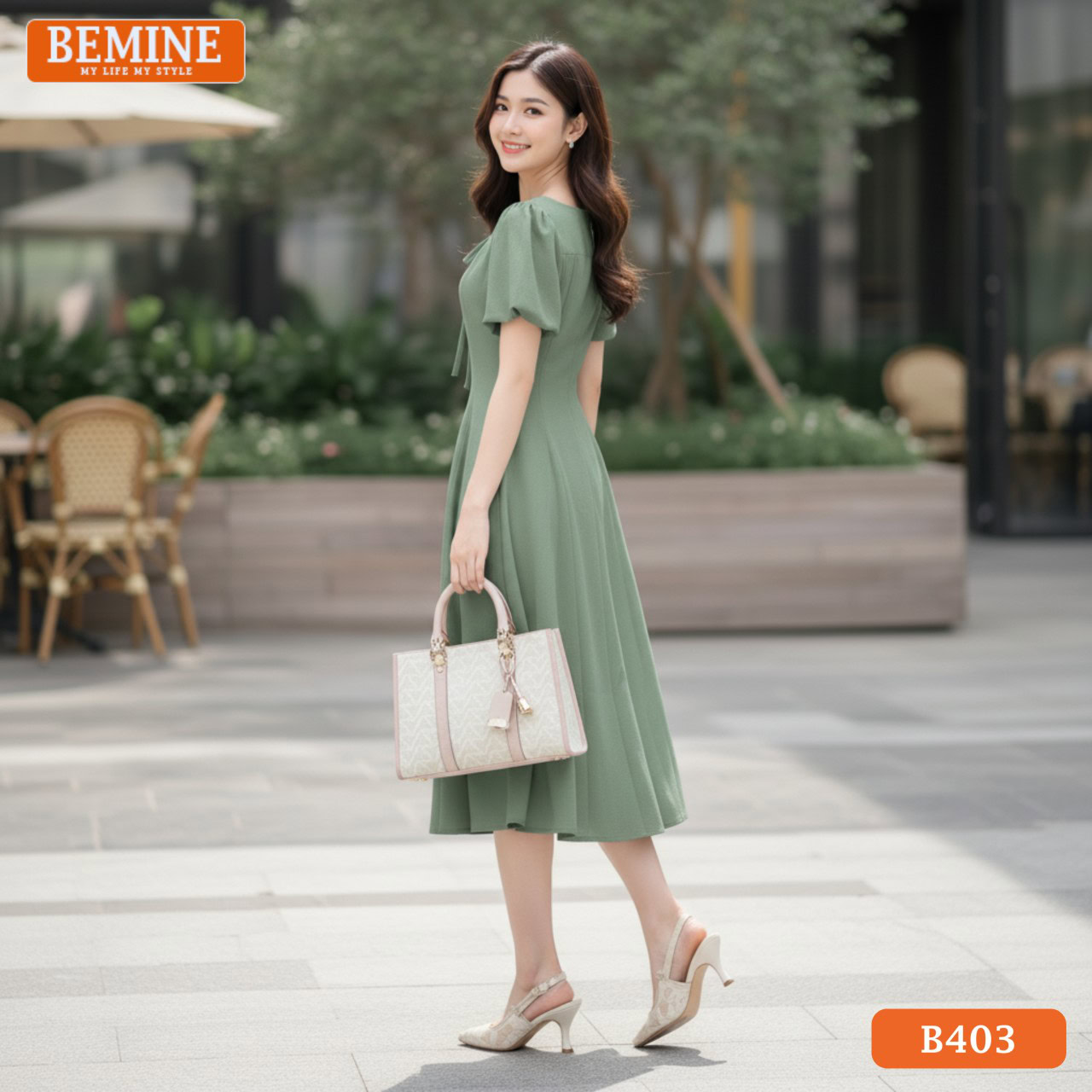 Đầm Ren Đỏ Cổ Sen Hai Lớp Đính Cúc Ngọc Trai Quý Phái