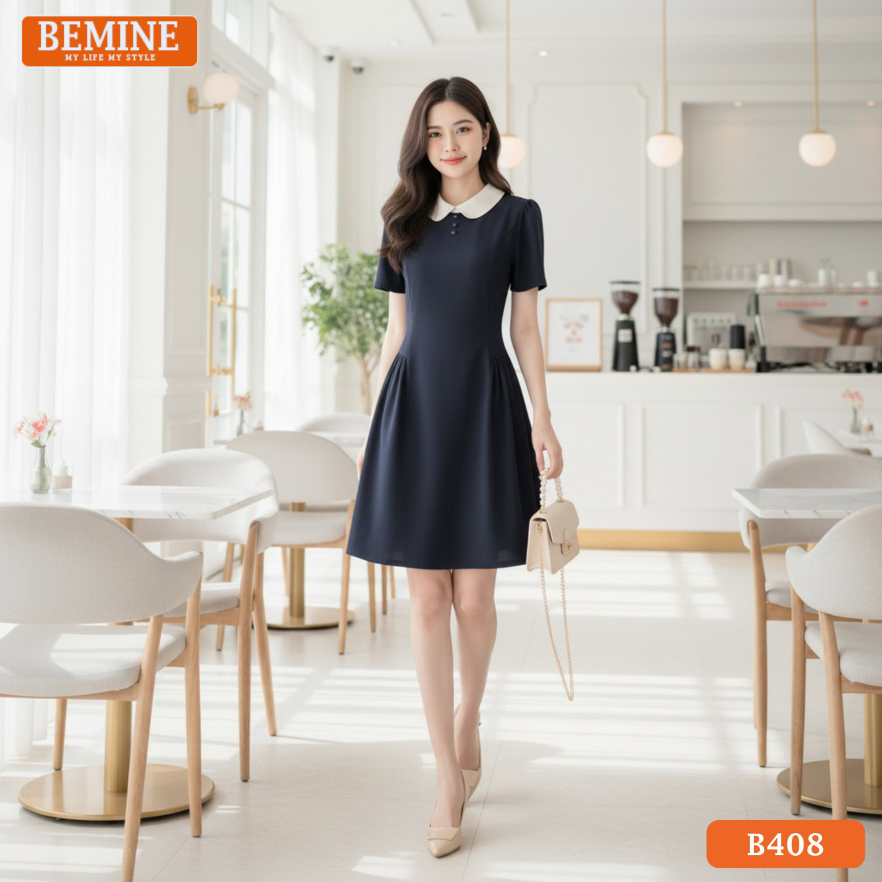 1 Phối cùng áo sơ mi lụa dài tay tạo vẻ đẹp chỉn chu thanh thoát