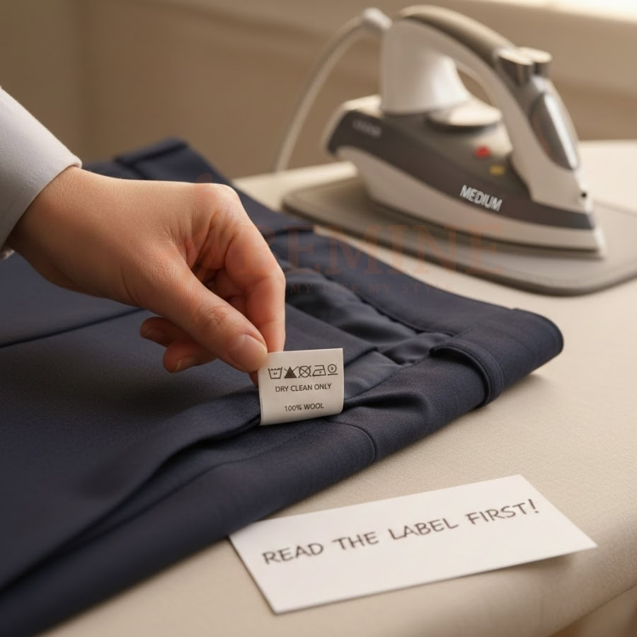 1.2 Kiểm Tra Nhãn Hướng Dẫn Trên Quần Tây