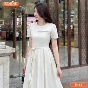 Ảnh chụp toàn thân đầm thiết kế BEMINE B413 nhã nhặn.