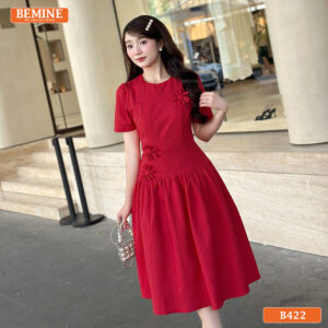 Ảnh chụp toàn thân đầm thiết kế BEMINE B422 nhã nhặn.