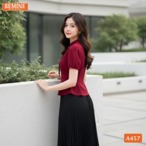 Cận cảnh chất liệu vải cao cấp của mẫu áo BEMINE A457.