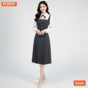 Ảnh chụp toàn thân đầm BEMINE B308, thiết kế giúp che khuyết điểm và tôn vinh vóc dáng quý cô.