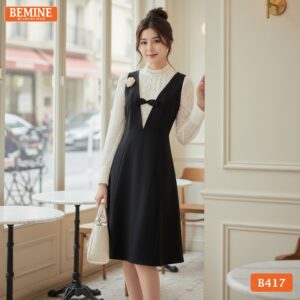 Đầm công sở BEMINE B417 thiết kế dáng chữ A tôn dáng.