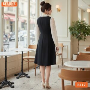 Đầm thiết kế BEMINE B417 màu đen dáng chữ A thanh lịch.