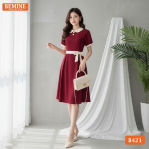 Mẫu đầm chữ A đính nơ thương hiệu BEMINE mã B421 mới nhất.