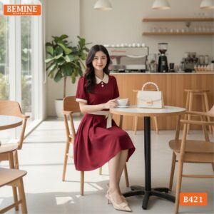 Phong cách thời trang nữ tính và sang trọng với đầm BEMINE B421.