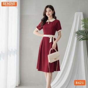 Ảnh chụp toàn thân đầm thiết kế BEMINE B421 màu sắc nhã nhặn.