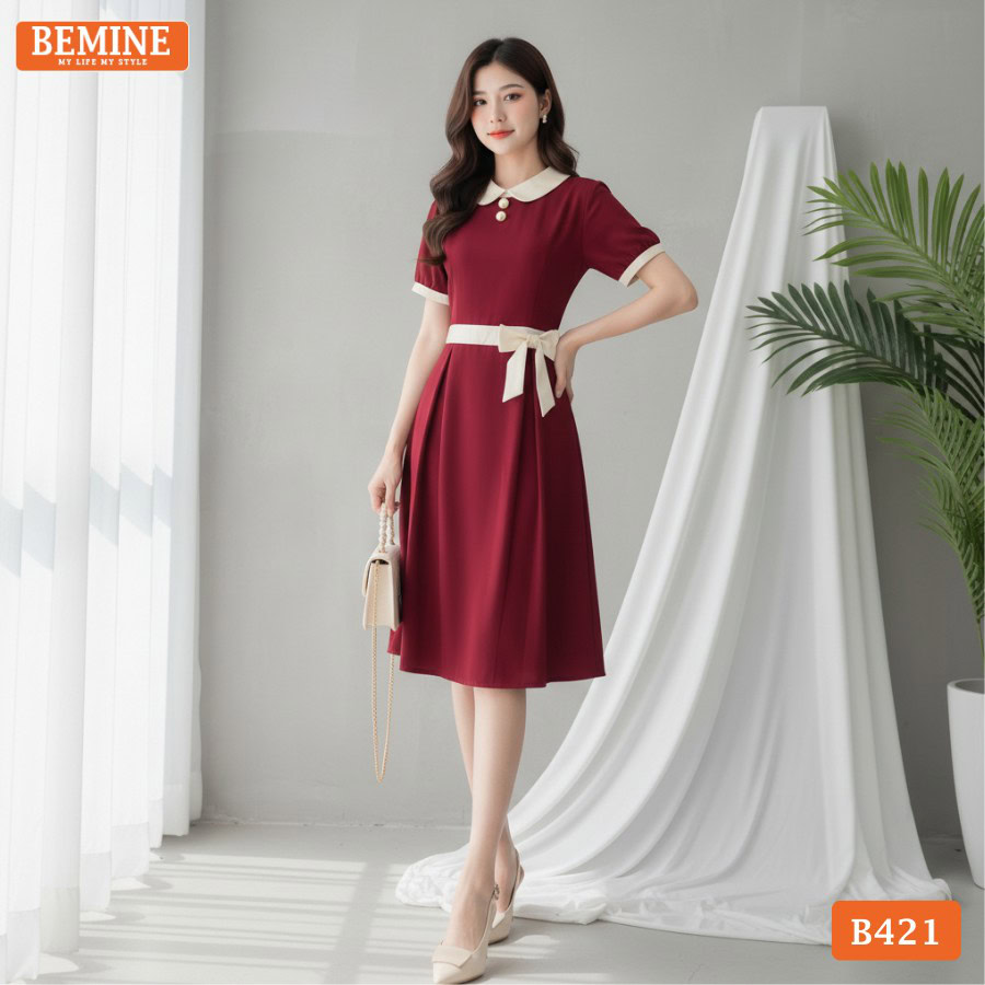 Mẫu đầm công sở BEMINE B421 thiết kế chuyên nghiệp và hiện đại.