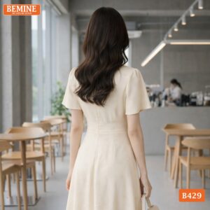 Ảnh chụp toàn thân đầm thiết kế BEMINE B429 nhã nhặn.