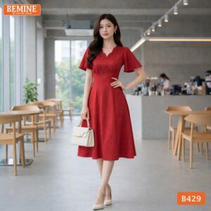 Mẫu đầm đi chơi BEMINE B429 dáng chữ A tôn dáng.