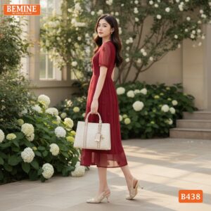 Đầm BEMINE B438 thiết kế 1 lớp nhẹ nhàng phù hợp đi chơi.
