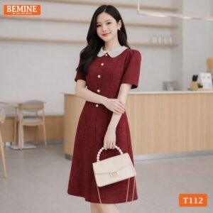 Ảnh chụp toàn thân đầm thiết kế cao cấp BEMINE T112.