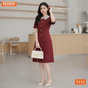Đầm BEMINE T112 dáng chữ A phù hợp đi làm và dự tiệc.