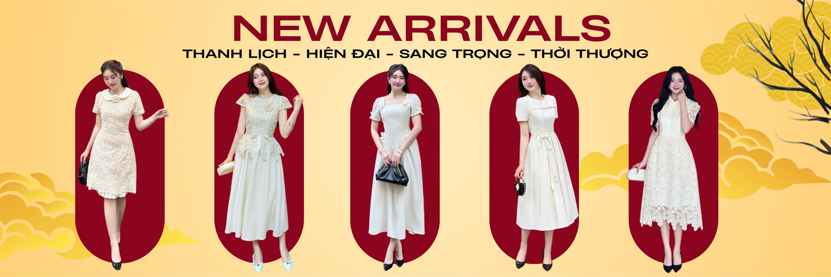 Áo dài cách tân và đầm thiết kế cao cấp dịp Tết 2026 Bemine