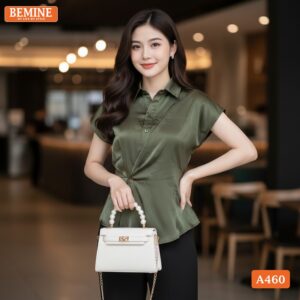 Áo BEMINE A460 vạt đắp chéo phù hợp phối cùng chân váy công sở.
