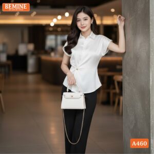 Thiết kế áo sơ mi vạt chéo thương hiệu BEMINE mã A460.