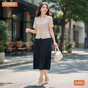 Phong cách thời trang nữ tính và chuyên nghiệp với áo BEMINE A463.