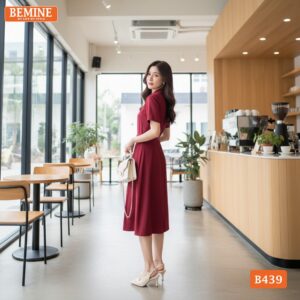 Ảnh chụp toàn thân đầm thiết kế BEMINE B439 nhã nhặn.