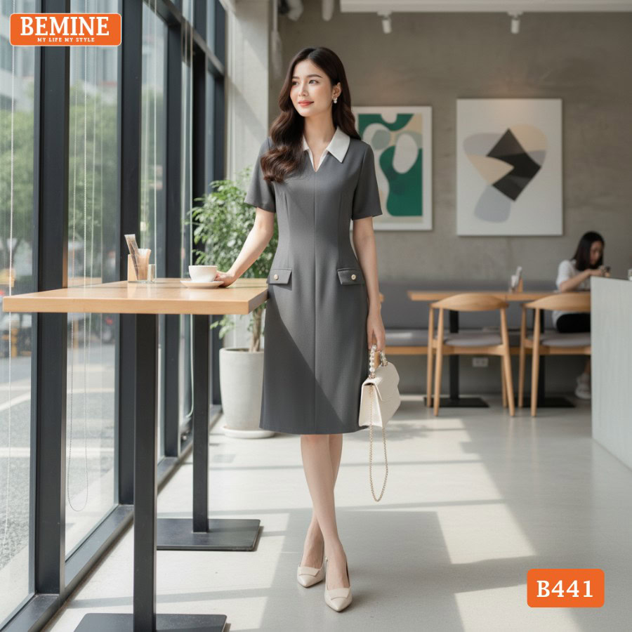 Đầm thiết kế BEMINE B441 phong cách hiện đại và nhã nhặn.
