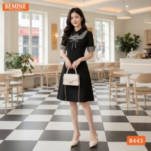 Phong cách thời trang nữ tính với đầm BEMINE B443 nhã nhặn.