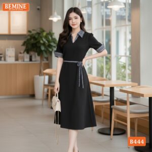 Phong cách thời trang nữ tính với đầm BEMINE B444 nhã nhặn.